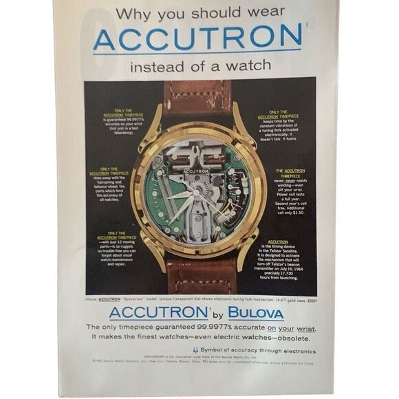 Vintage 1962 Accutron Bulova Instead of a Watch Ad Advertisement - Picture 4 of 4